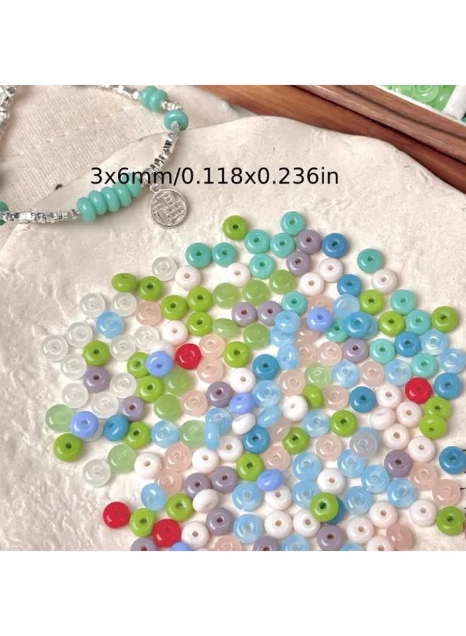 Dark Green Glass Abacus Beads 110 120pcs 3x6mm Loose Beads For DIY Jewelry Bracelet Necklace Making - Image 2
